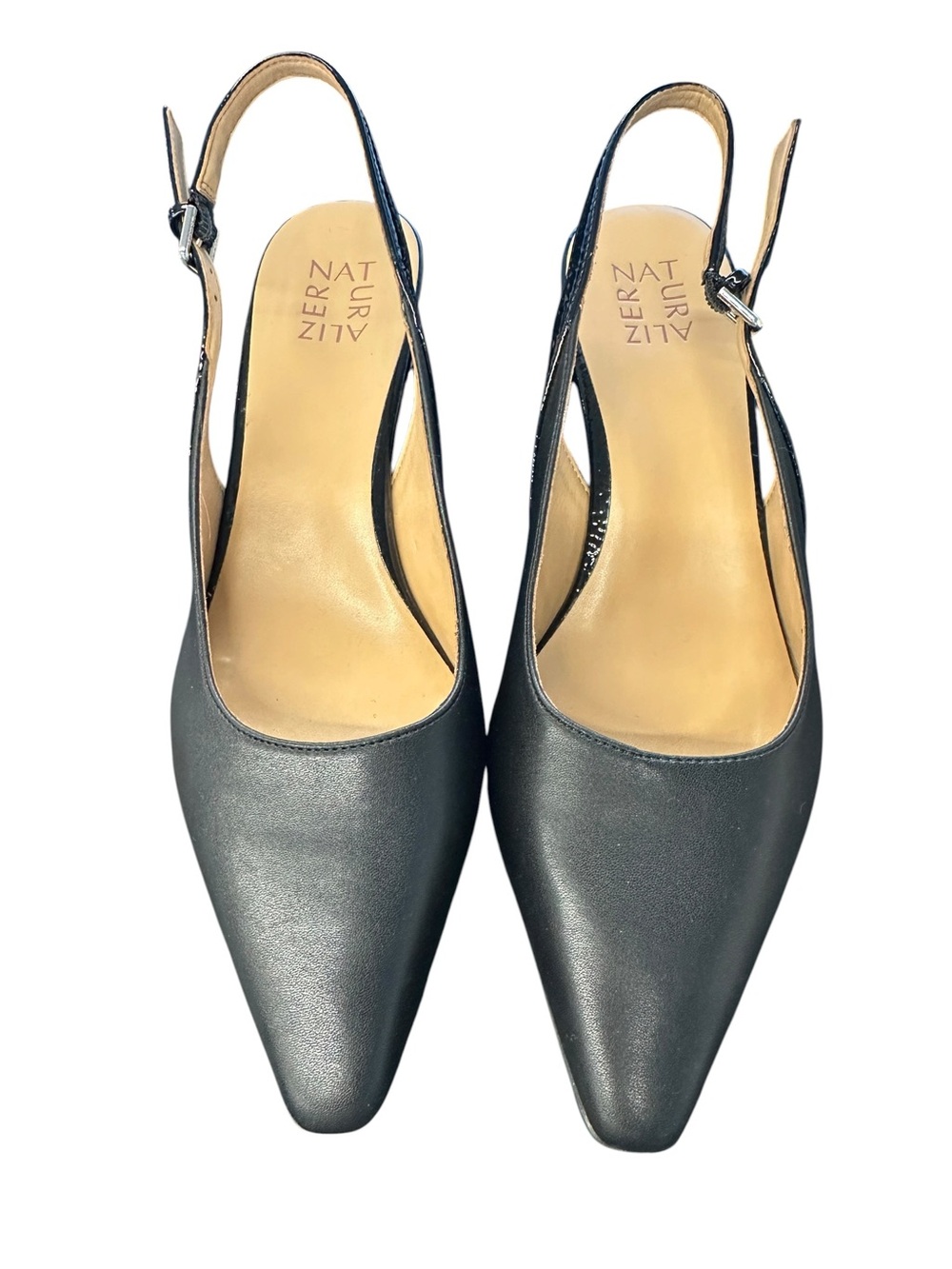 Naturalizer Black Pointed-Toe Slingback Pumps